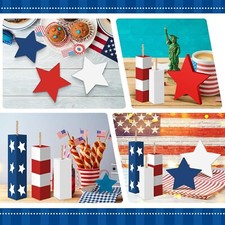 3 Pcs 4th of July Wooden Table Decorations Patriotic Table Centerpieces Indep...