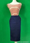 Vintage Barbie Doll Cruise Stripes #918 Dress Near Mint ~ 1960's