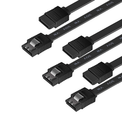 SATA Cable III 3 Pack 6Gbps Data Cable Locking Latch 18 Inch HDD SSD Black