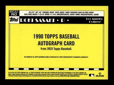 Roki Sasaki 2025 Topps 1990 35th Anniversary Chrome Orange Mojo
