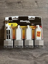 Master Lock 5SSQLJ 4-Pack 2.078-in Steel Shackle 2-1/2" Same Keyed Padlock