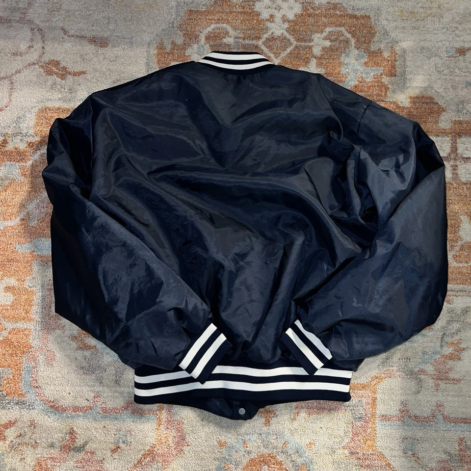 VTG 80s 90s MLB New York Yankees Swinger Satin Bomber Jacket Sz L Made In USA - Image 3 of 4
