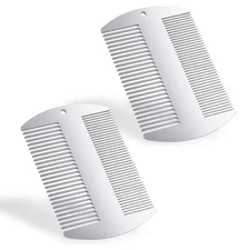 2 Pcs Metal Hair Combs for Women Stainless Steel Beard Mustache 8.5X5.4Cm 