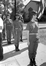 Linda Blair seen filming a scene for unspecified movie front of Be- Old Photo