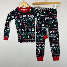 Hanna Anderson Christmas Elf Snowflake Pajama Set Kids' Size 6-7