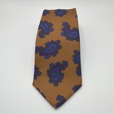 Stafford Silk Paisley Men's Tie Brown Purple Blue Green Classic Woven 61  long