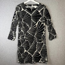 J. Crew Women's Size 4 Black 3/4 Sleeve A Line Knee Length Shift Dress