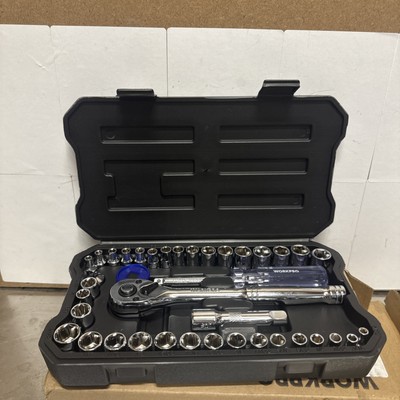 WORKPRO 39-Piece Drive Socket Set 1/4''3/8'', CR-V Metric and Imperial ...