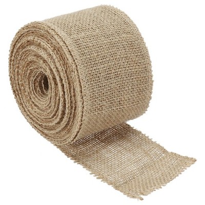 3.15 Inch Wide 10 Yards Burlap Fabric Ribbon, 1 Pack Wired Jute Crafts Roll