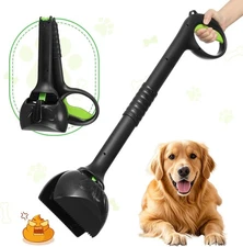 27.5" Dog Pooper Scooper, Easy Single-Hand Operation, High-Strength