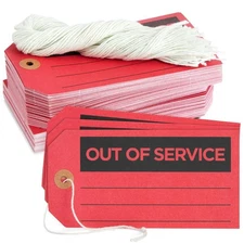 Stockroom Plus Red Tags with String - 5.75 x 3 in, 100 Pack - Red Equipment R...