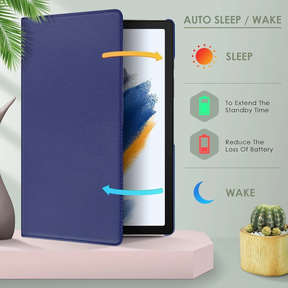 Case for Galaxy Tab A8 10.5" Case (SM-X200/X205/X207) Leather Cover 360 Rotating - Image 4 of 4