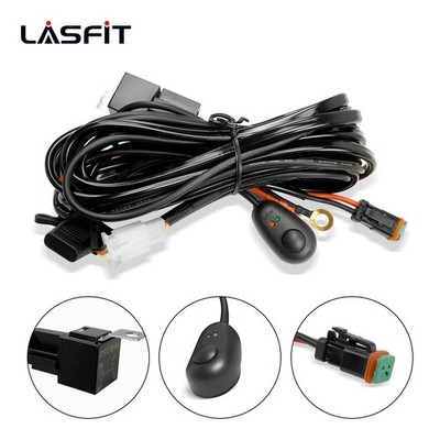1x Wiring Harness Kit For LED Light Bar Pods Offroad Remote Control Switch Relay