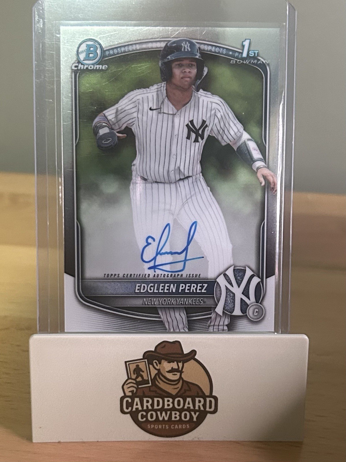 2025 Bowman Edgleen Perez Chrome Auto #CPA-EPZ 1st Prospect Yankees