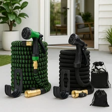 4X Stronger Deluxe Expandable Flexible Garden Hose Water Hose 25, 50, 75, 100FT