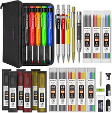 31 Pack Carpenter Pencil Set with Sharpener, Mechanical Carpenter Pencils with 1