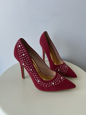 GR Collection Felicia Red Rhinestone High Heel Pumps Size 6.5