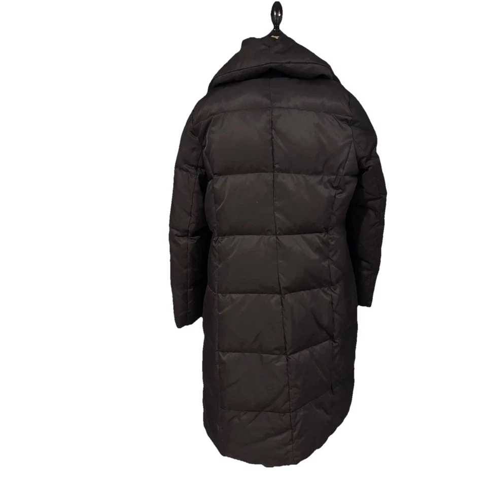 Abrigo chaqueta larga de plumón para mujer KENNETH COLE forrado acolchado con cremallera negro L Foto 3 de 4