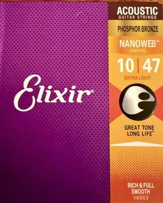 Elixir .010-.047 Acoustic Guitar Strings - Phosphor Bronze (16002)