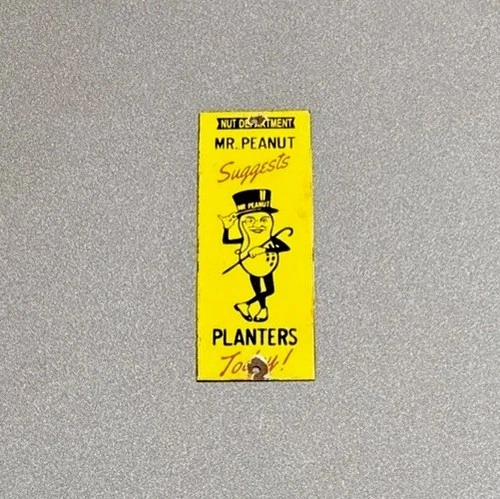 VINTAGE PLANTERS ME PEANUT PORCELAIN SIGN CAR GAS TRUCK OIL MOTORCYCLE