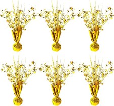 6 Pack Metallic Foil Spray Centerpiece Star Table Decoration Burst Table Centerp