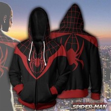 Image of Spiderman Hoodie 3D Printed Zipper Sweatshirt Adults Teens Cosplay Costume Coat