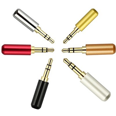 6 Pack Welding 1/8'' 3.5mm Plug Audio Solder Male Jack Connector Stereo TRS 3