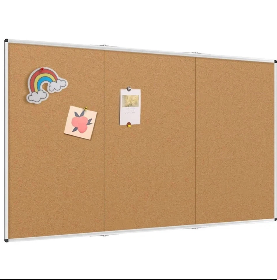 VIZ-PRO Large Cork Bulletin Board/Foldable Noticeboard, 96 X 48 Inches - Image 3 of 4