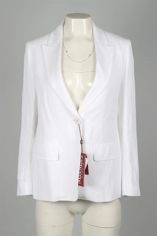MAX MARA STUDIO WHITE LINEN BLAZER UK 10 - Image 2 of 4