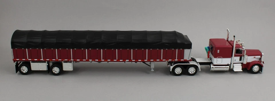 2025 DCP 1:64 *MAROON & WHITE* Peterbilt 389 63" Flattop w/WILSON COVERED WAGON - Image 3 of 4