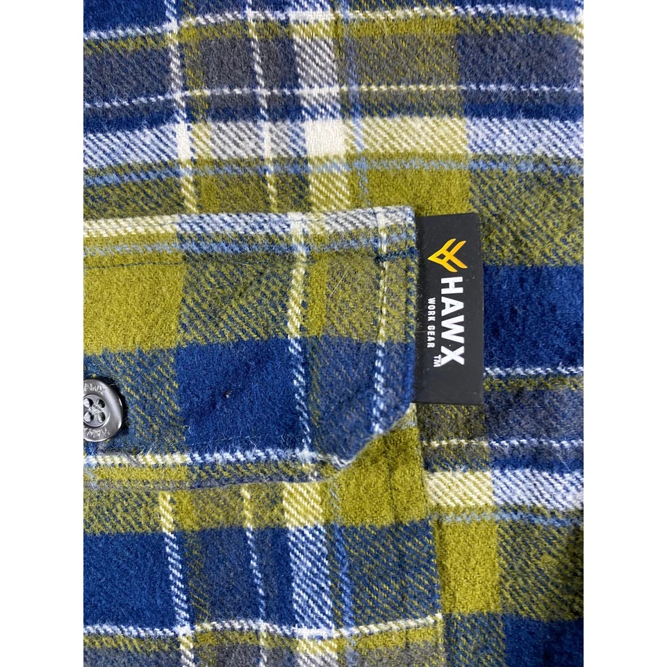 Sudadera con capucha HAWX Work Gear para hombre de franela a cuadros con botones talla S Foto 4 de 4