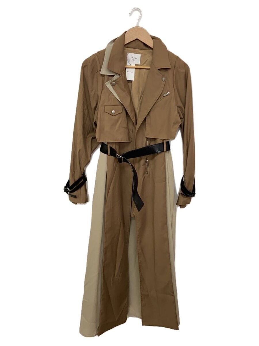 AMERI Camel Polyester Plain M Coat RIDERS DETAIL … - image 1