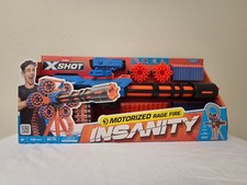 ZURU X-Shot Insanity Motorized Rage Fire Gatling Blaster 72 Darts Tripod NEW