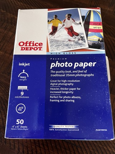 Office Depot For Making Photo Gloss for InkJet Printers Size 4"X6" 450 Sheets