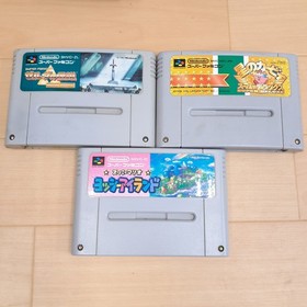 Nintendo Super Famicom Console Bundle 12 games 2 controllers & cables Japan SNES