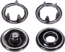 50 Sets 9.5Mm Snap Buttons, Metal Ring Snaps, Snap Fasteners Kit, Hollow Prong B