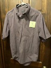 Van Heusen No Iron Plaid Short Sleeve Button Up Shirt Men's Large L/G Office 4