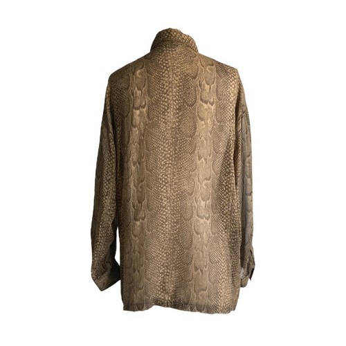 gianni versace 90s sheer snakeskin silk button up shirt - Picture 2 of 3