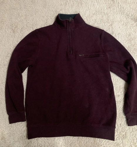 Pendleton Red Maroon Sweater Quarter Zip Pullover 100% Cotton Soft Mens Size S - Picture 2 of 11