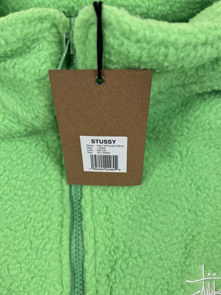 Stüssy half zip mock neck melon fleece | eBay
