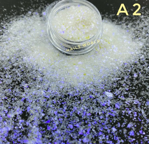 Crushed Mylar Broken Glass Nail Art Glitter Holographic Mirror Flakes Shell Foil - Picture 16 of 141
