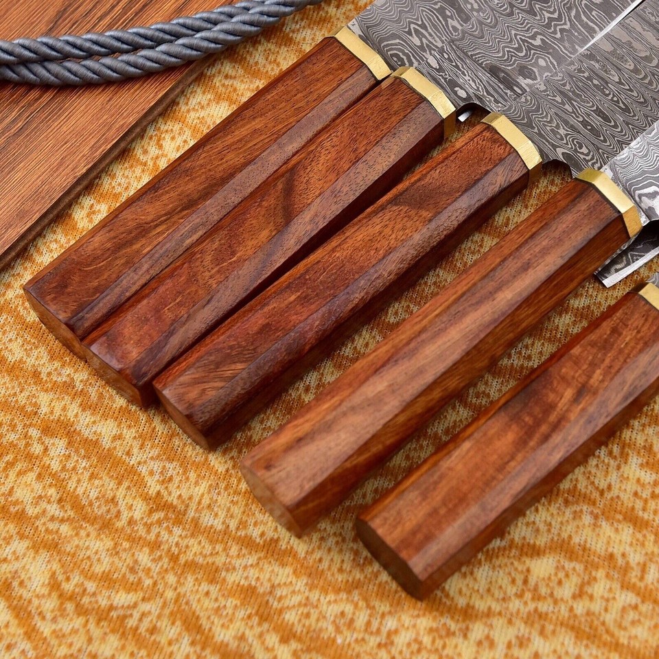 Handmade Damascus Kitchen Knife Set Japanese Damascus Steel 161 Layers