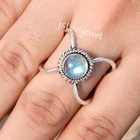 Labradorite Blue Fire Gemstone 925 Sterling Silver Ring Birthstone Gift Jewelry