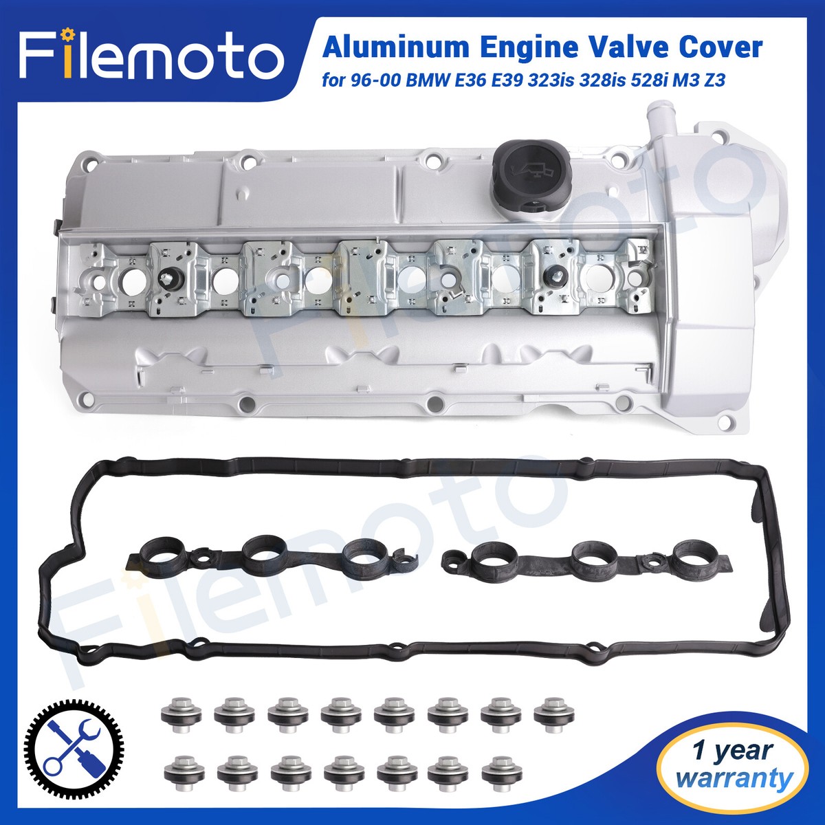 Aluminum Valve Cover for 96-00 BMW E36 E39 323is 328is 528i M3 Z3