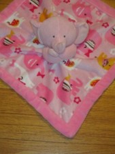 Carter's/Kids Line Pink Elephant Flowers Plush Security Blanket/Lovey