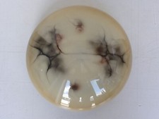 Ancienne Rond Lampe de Plafond à Suspension Marbré Verre Art Déco 30er 40er 50e