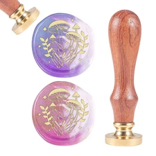 1set Brass Wax Seal Stamp with Natural Rosewood Handle for Scrapbooking