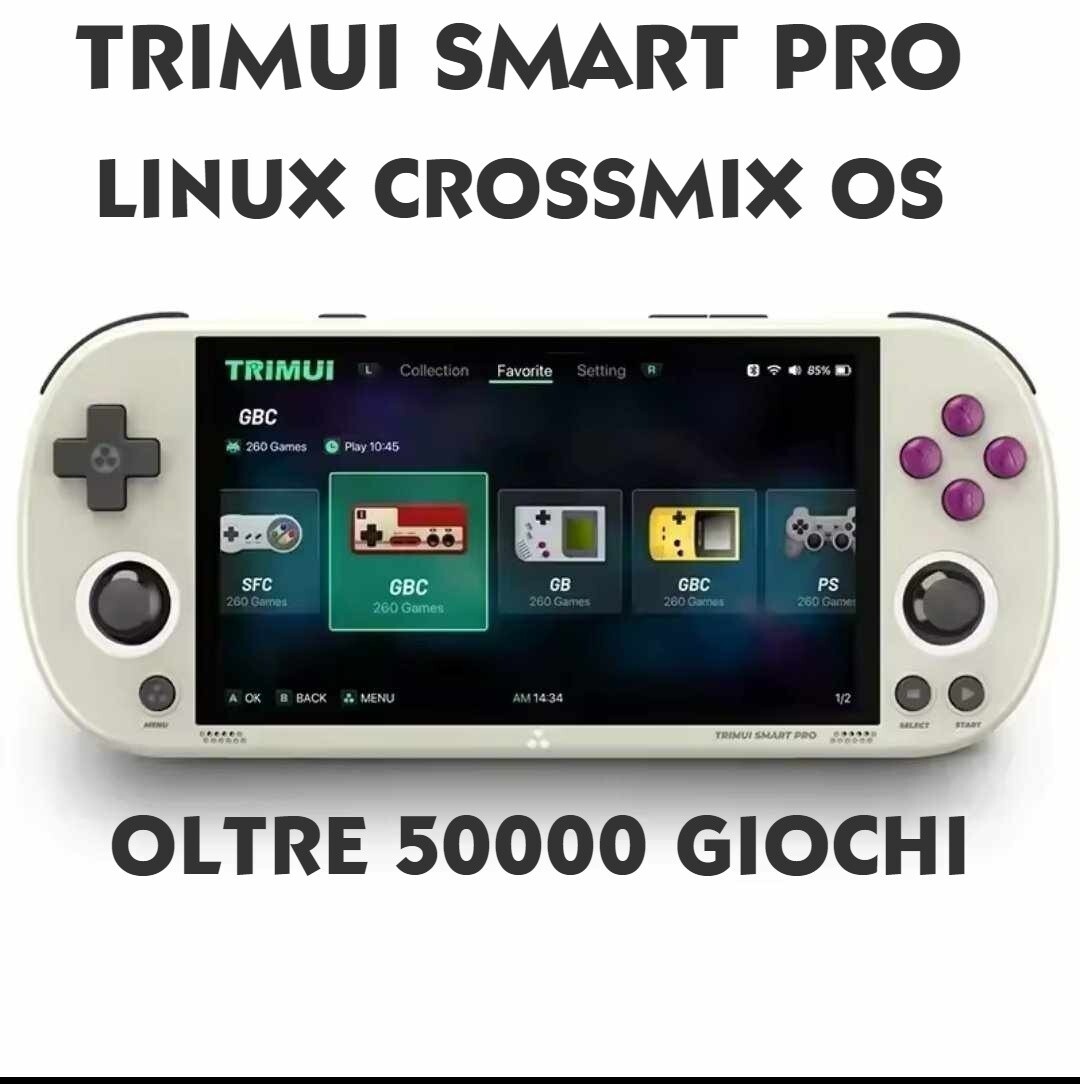 TRIMUI Smart Pro Grigia Crossmix OS: La Console Scelta dai Gamer