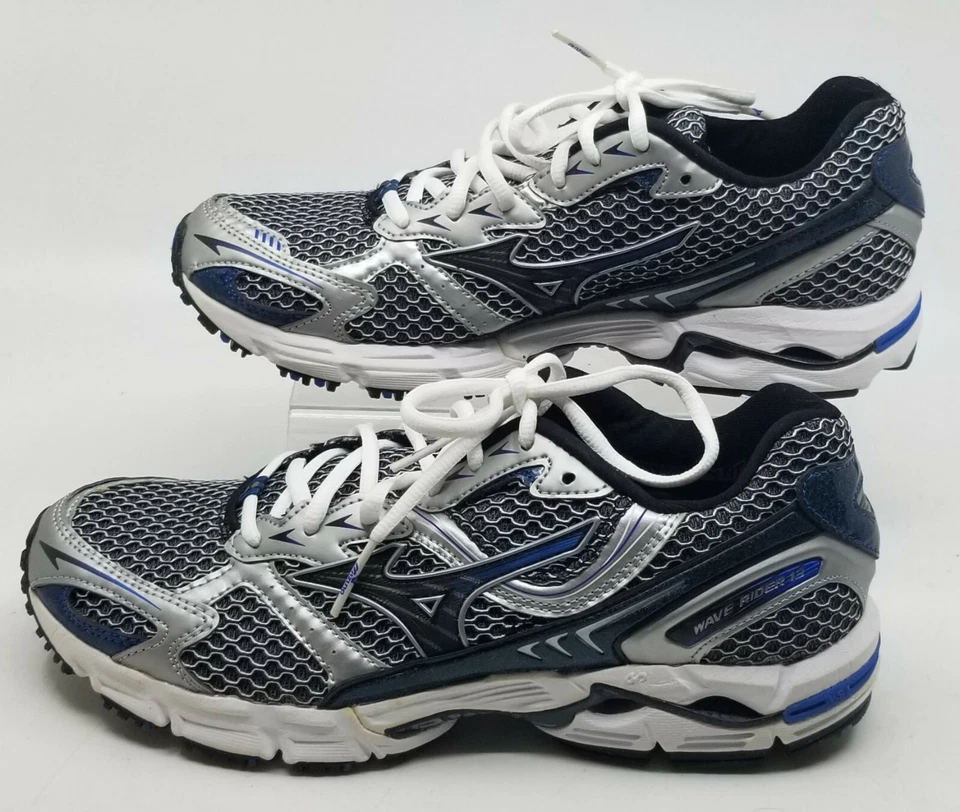 Zapatos para correr Mizuno Wave Rider 13 para hombre 8KN-00227 plateados/negros/azules talla 7 Foto 4 de 4