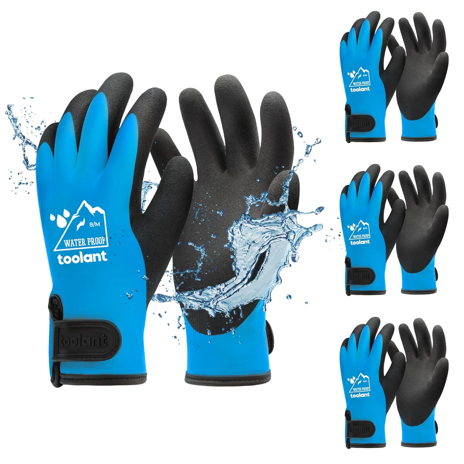 3 Pairs Waterproof Winter Work Gloves, Touchscreen, Thermal Insulated, Blue
Opens in a new window or